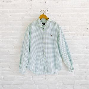 Ralph Lauren Mens Plaid Button Down Shirt White Size XL Summer Casual Office